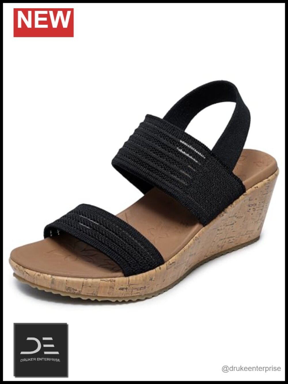 Women's Wedge Sandals Slingback Sheer Knit Platform Slide Comfortable Walking